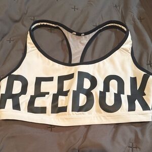 Reebok Women's Bold Black and White Swim Top